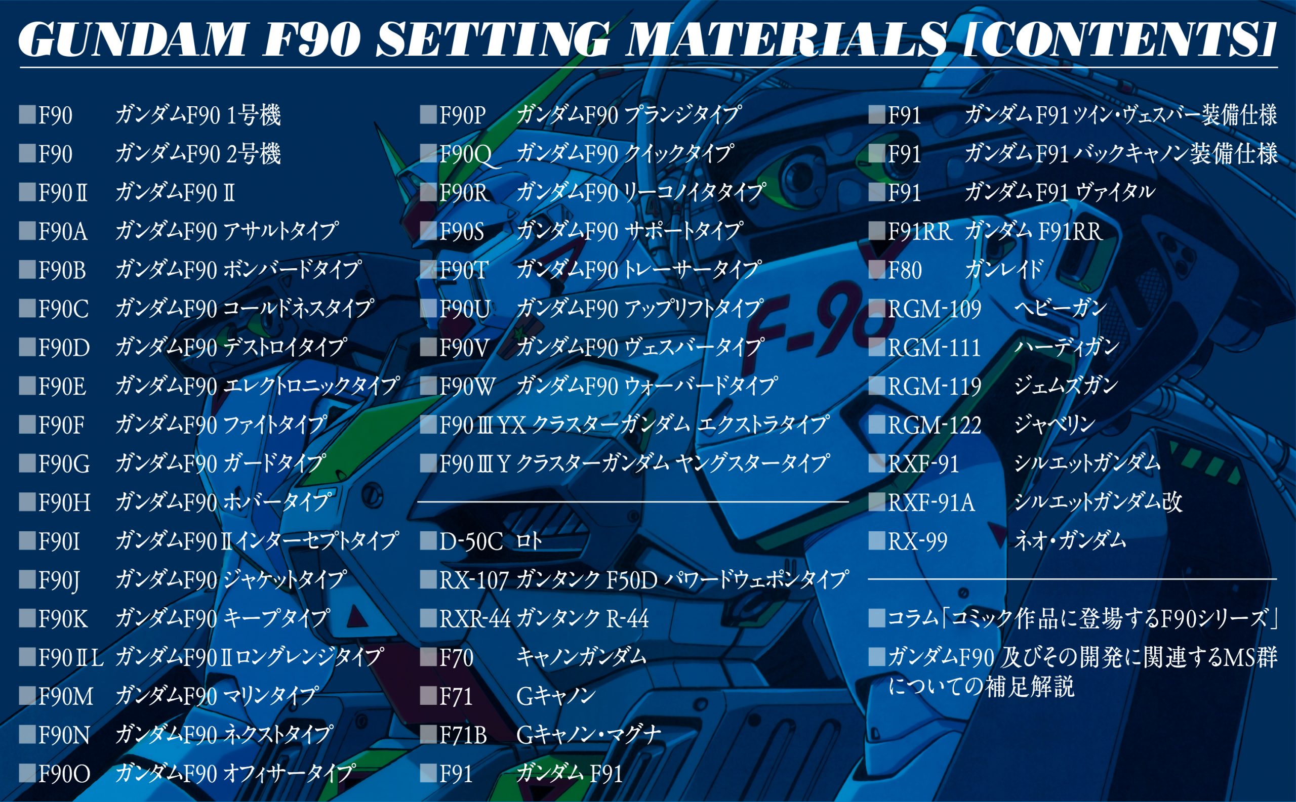 機動戦士ガンダム F90 設定資料集