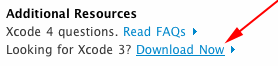 looking for Xcode 3?横のDownload Nowをクリック